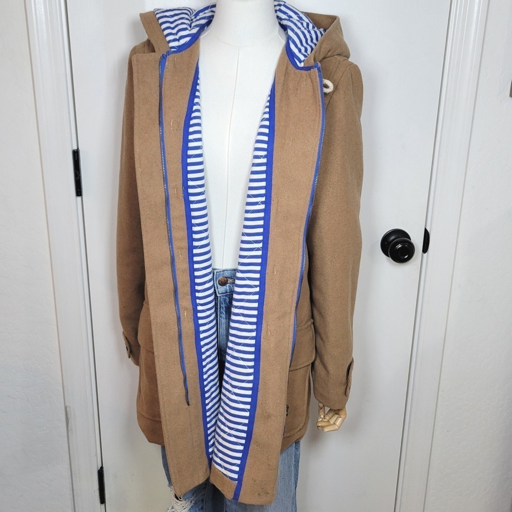 Boden Wool Toggle Coat Coastal Nautical Fisherman Hooded Jacket Kids 15-16Y - Picture 14 of 16